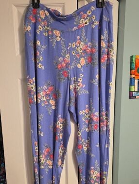 INC International Concepts Floral Wide Leg Knit Pajama Pants Lounge Pants 2X